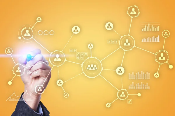 People network. Organizational structure. HR. Social media. Internet and technology concept. — Stock Photo, Image