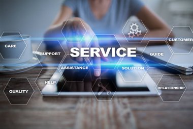 Müşteri hizmeti ve ilişki kavramı. İş kavramı.