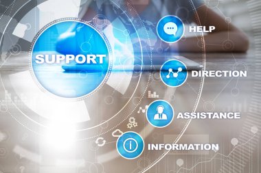 Teknik destek. Müşteri yardım. İş ve teknoloji kavramı.