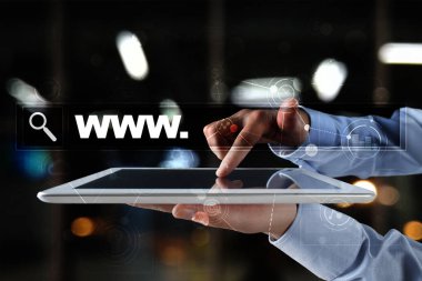 Www metin arama çubuk. Web sitesi Url. Dijital pazarlama. İş, internet ve teknoloji kavramı.