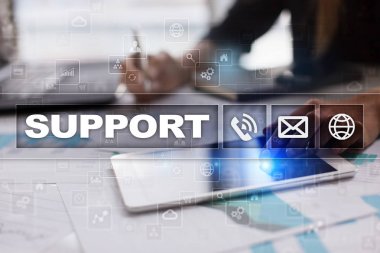 Teknik destek. Müşteri yardım. İş ve teknoloji kavramı.