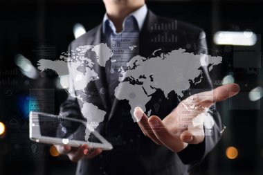 İş kavramı arka plan. Sanal ekran metin için boş yer ile. Internet ve teknoloji.