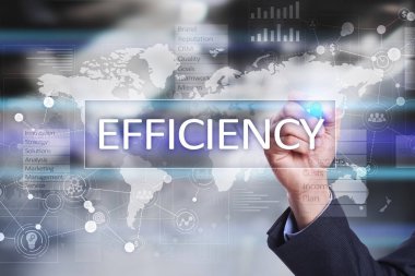 Verimlilik büyüme kavramı. İş ve teknoloji. Sanal ekran.