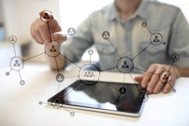 Organizasyon yapısı. Halkların sosyal ağ. İş ve teknoloji kavramı.