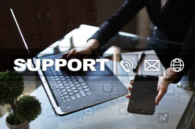 Teknik destek. Müşteri yardım. İş ve teknoloji kavramı.