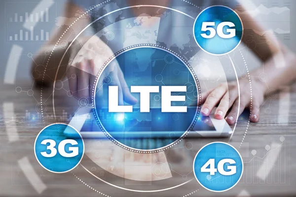 Sítě LTE. koncept mobilní internet a technologie 5g. — Stock fotografie