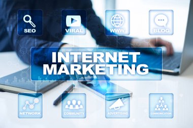 Internet pazarlama kavramı. SEO. İş ve teknoloji.