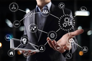 Çok. Şeylerin Internet. Otomasyon ve modern teknoloji kavramı.