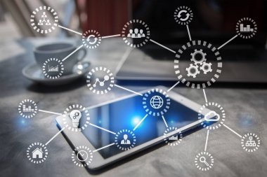 Çok. Şeylerin Internet. Otomasyon ve modern teknoloji kavramı.