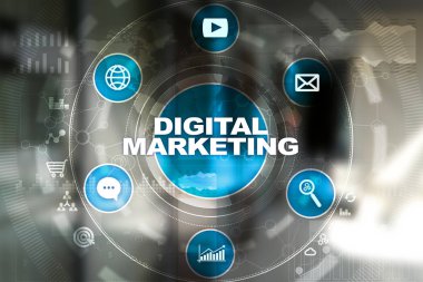 Dijital Pazarlama teknoloji kavramı. Internet. Online. Arama Motoru Optimizasyonu. SEO. SMM. reklam.