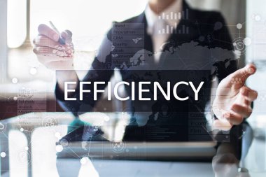 Verimlilik büyüme kavramı. İş ve teknoloji. Sanal ekran.