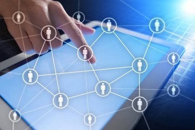 İnsan kaynakları yönetimi, insan kaynakları, işe alım, liderlik ve ekip oluşturma. İş ve teknoloji kavramı.