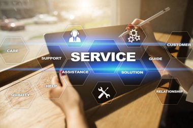 Müşteri hizmeti ve ilişki kavramı. İş kavramı.