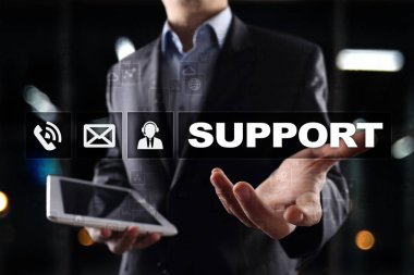 Teknik destek. Müşteri yardım. İş ve teknoloji kavramı.