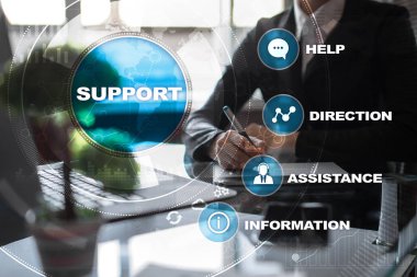 Teknik destek. Müşteri yardım. İş ve teknoloji kavramı.