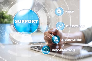 Teknik destek. Müşteri yardım. İş ve teknoloji kavramı.