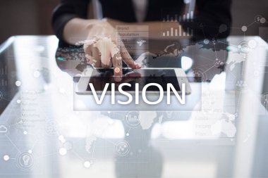 Vizyon kavramı. İş, Internet ve teknoloji kavramı.