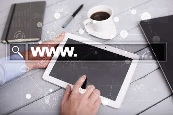 Www metin arama çubuk. Web sitesi Url. Dijital pazarlama. İş, internet ve teknoloji kavramı.