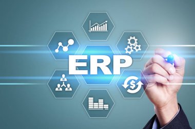 Kurumsal Kaynak Planlama iş ve teknoloji kavramı.