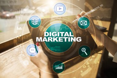 Dijital Pazarlama teknoloji kavramı. Internet. Online. Arama Motoru Optimizasyonu. SEO. SMM. reklam.