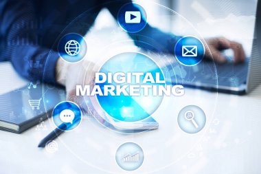 Dijital Pazarlama teknoloji kavramı. Internet. Online. Arama Motoru Optimizasyonu. SEO. SMM. reklam.