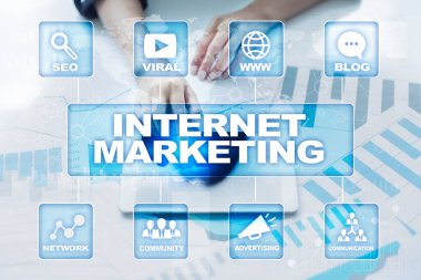 Internet pazarlama kavramı. SEO. İş ve teknoloji.