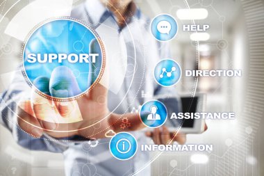 Teknik destek. Müşteri yardım. İş ve teknoloji kavramı.