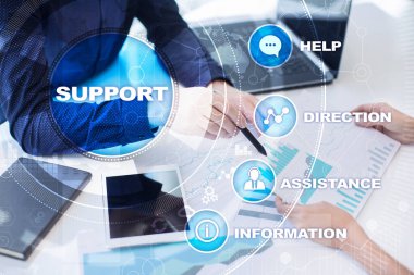 Teknik destek. Müşteri yardım. İş ve teknoloji kavramı.