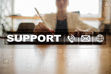 Teknik destek. Müşteri yardım. İş ve teknoloji kavramı.