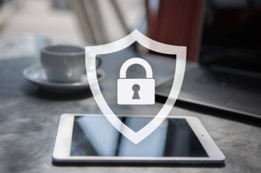 Siber Güvenlik, veri koruma, bilgi güvenliği ve şifreleme. İnternet Teknoloji ve iş kavramı.