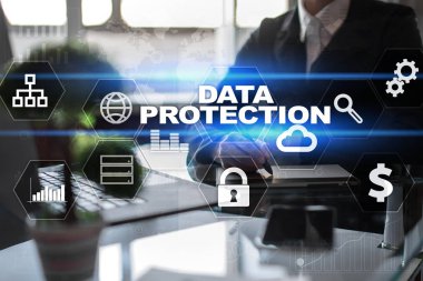 Veri koruma, siber güvenlik, bilgi güvenliği ve şifreleme. İnternet Teknoloji ve iş kavramı.