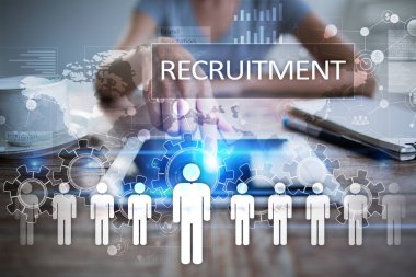 İnsan kaynakları yönetimi, insan kaynakları, işe alım, liderlik ve ekip oluşturma. İş ve teknoloji kavramı.