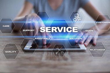 Müşteri hizmeti ve ilişki kavramı. İş kavramı.