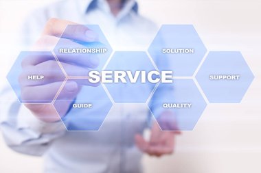 Müşteri hizmeti ve ilişki kavramı. İş kavramı.