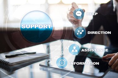 Teknik destek. Müşteri yardım. İş ve teknoloji kavramı.