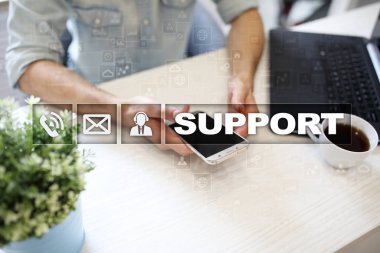 Teknik destek. Müşteri yardım. İş ve teknoloji kavramı.