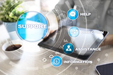 Teknik destek. Müşteri yardım. İş ve teknoloji kavramı.