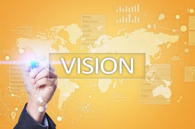 Vizyon kavramı. İş, Internet ve teknoloji kavramı.