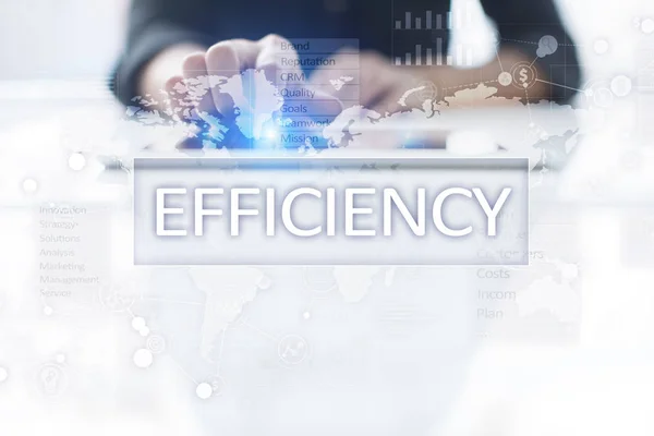 Concepto de crecimiento de la eficiencia. Negocios y tecnología. Pantalla virtual . —  Fotos de Stock