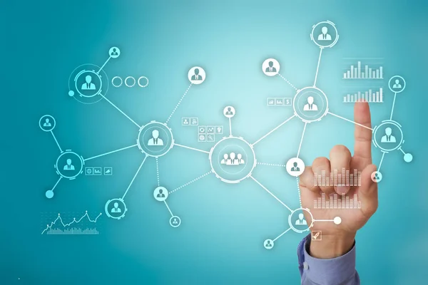 People network. Organizational structure. HR. Social media. Internet and technology concept. — Stock Photo, Image