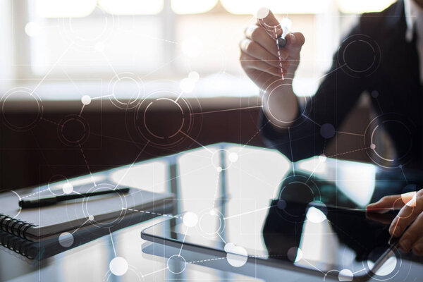 Шаблон для текста, Virtual screen Background with backs. Бизнес, интернет-технологии и концепция сетей
.