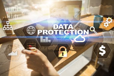 Veri koruma, siber güvenlik, bilgi güvenliği ve şifreleme. İnternet Teknoloji ve iş kavramı.