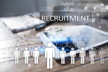 İnsan kaynakları yönetimi, insan kaynakları, işe alım, liderlik ve ekip oluşturma. İş ve teknoloji kavramı.