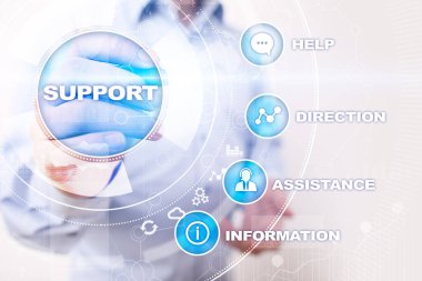 Teknik destek. Müşteri yardım. İş ve teknoloji kavramı.