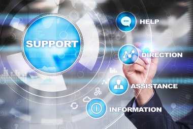 Teknik destek. Müşteri yardım. İş ve teknoloji kavramı.