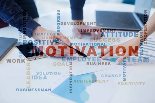 Motivation concept on the virtual screen. Words cloud. — Stock Photo, Image
