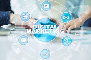 Dijital Pazarlama teknoloji kavramı. Internet. Online. Arama Motoru Optimizasyonu. SEO. SMM. reklam.