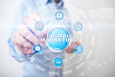 Dijital Pazarlama teknoloji kavramı. Internet. Online. Arama Motoru Optimizasyonu. SEO. SMM. reklam.