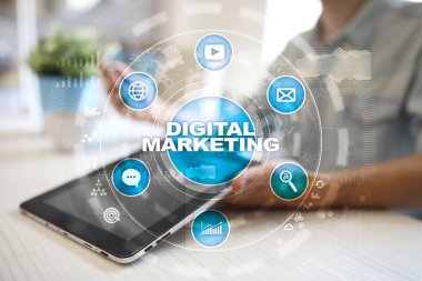 Dijital Pazarlama teknoloji kavramı. Internet. Online. Arama Motoru Optimizasyonu. SEO. SMM. reklam.