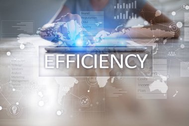 Verimlilik büyüme kavramı. İş ve teknoloji. Sanal ekran.